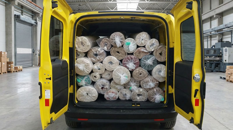 Covoare colectate pentru spalare profesionala in Cluj - ridicare si transport Mr. SpoteX